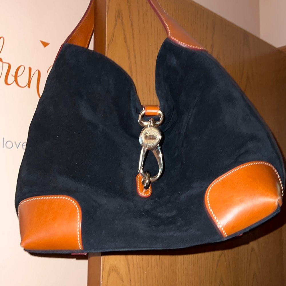 Dooney and Bourke suede black leather bag